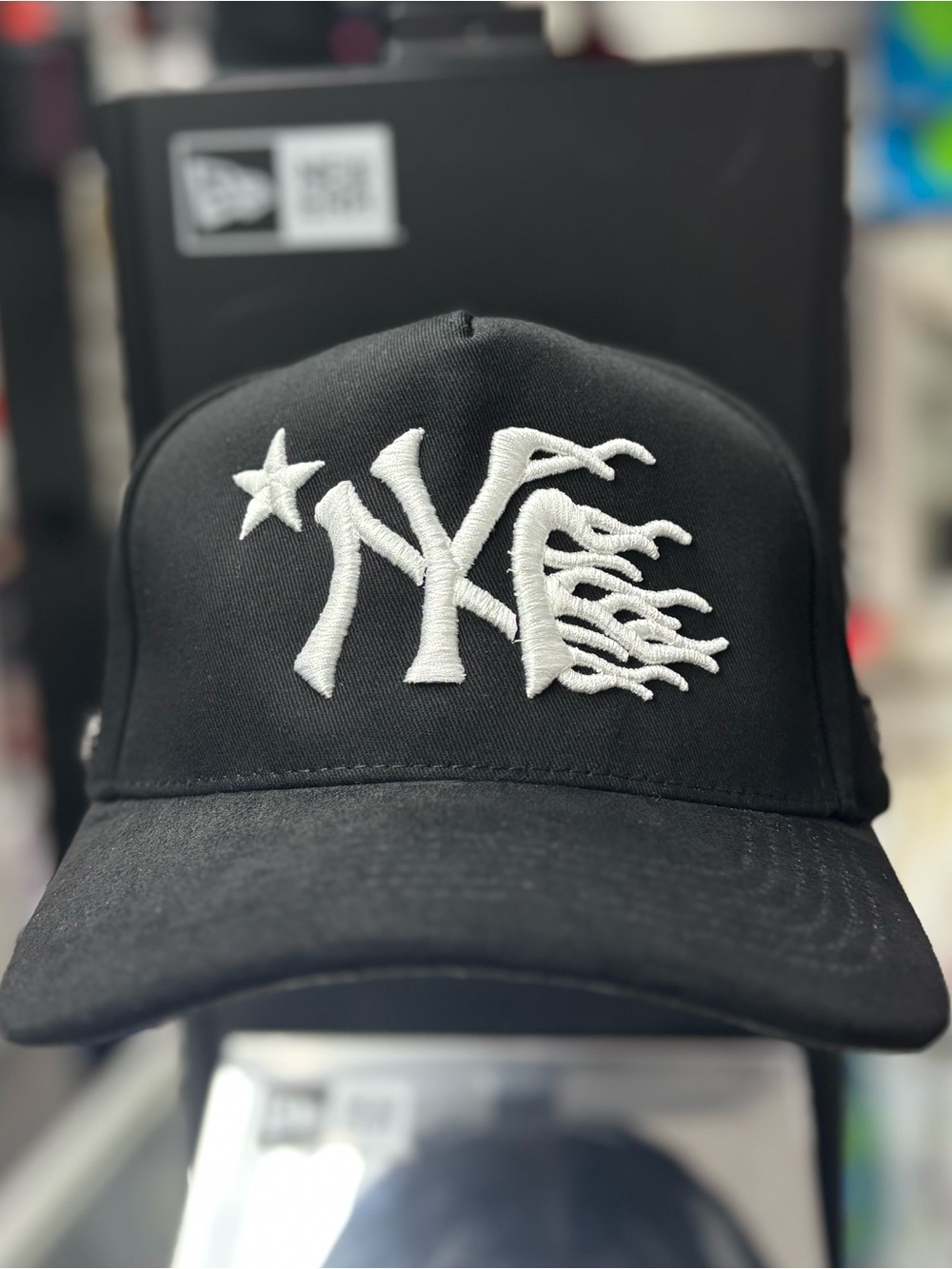 New York Yankees Rhinestone Rosary Bead Black SnapBack Hat